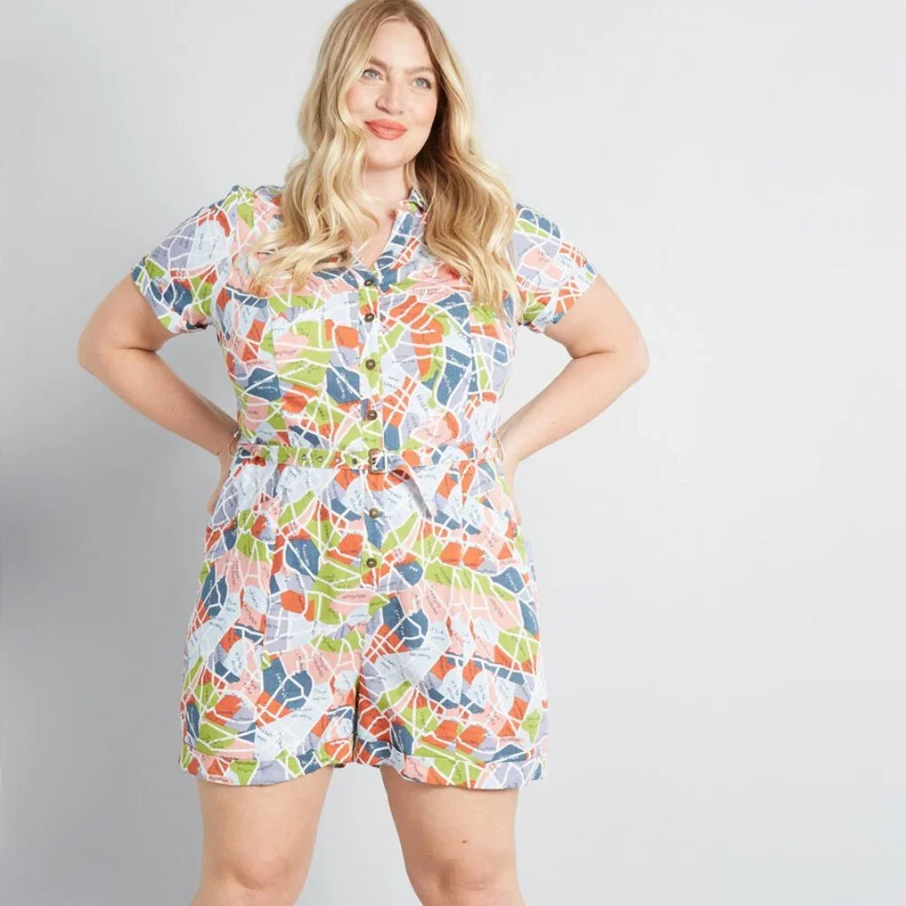 Modcloth Lighthearted Cartographer Romper - Picture 6 of 7